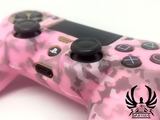 Силіконовий чохол для геймпада Dualshock 4 Піксель (PS4) Рожевий