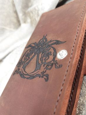 Гаманець-клатч Darius з натуральної шкіри з символом Assassin's Creed (Лого) колір "Коньяк"