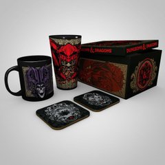 Подарунковий набір DUNGEONS and DRAGONS Ampersand - склянка, чашка та 2 костери (Підземілля та дракони)