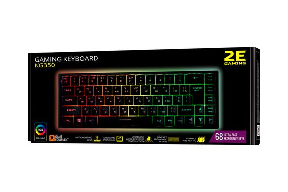 2E Gaming Клавіатура ігрова KG350 RGB 68key USB Black Ukr