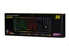 Клавиатура 2E Gaming KG355 LED 87key USB Black Ukr