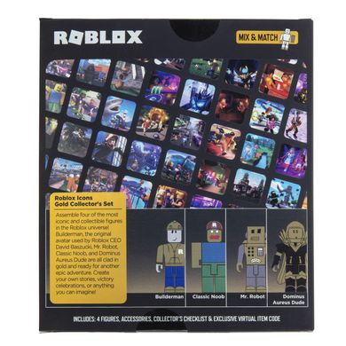 Roblox Ігровий набір Jazwares Four Figure Pack Roblox Icons - 15th Anniversary Gold Collector’s Set