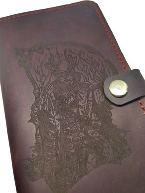 Гаманець-клатч Darius з натуральної шкіри з символом Bloodborne (Hunter) колір "Темний Бордо"
