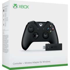 Беспроводной джойстик Microsoft Xbox One S Wireless Controller Black + Wireless Adapter for Windows
