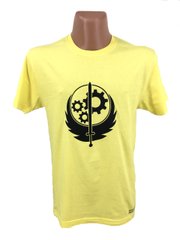 Футболка Darius Fallout "Братство стали" (светлый желтый + рисунок черный)